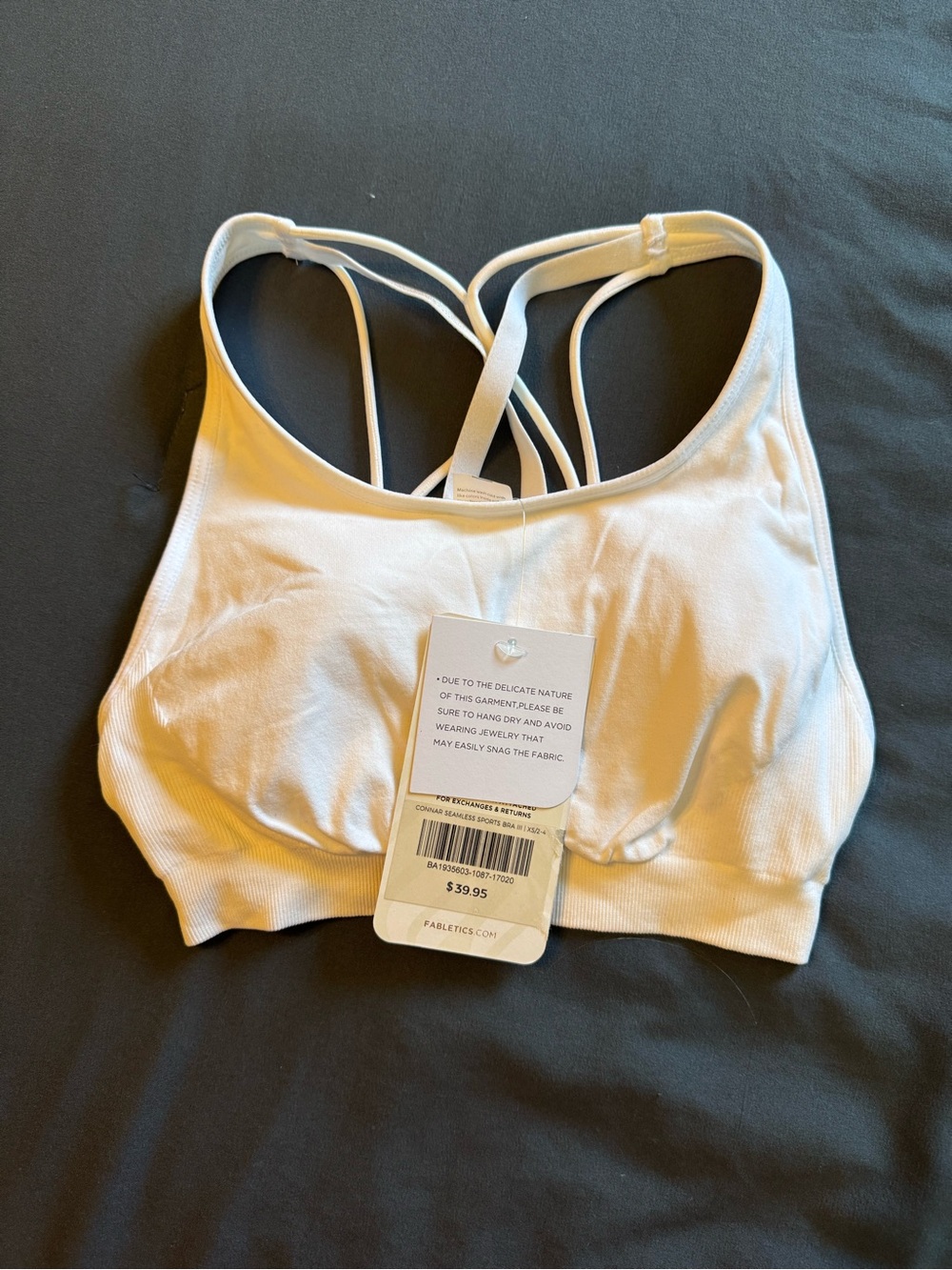 Fabletics White Strappy Sports Bralette